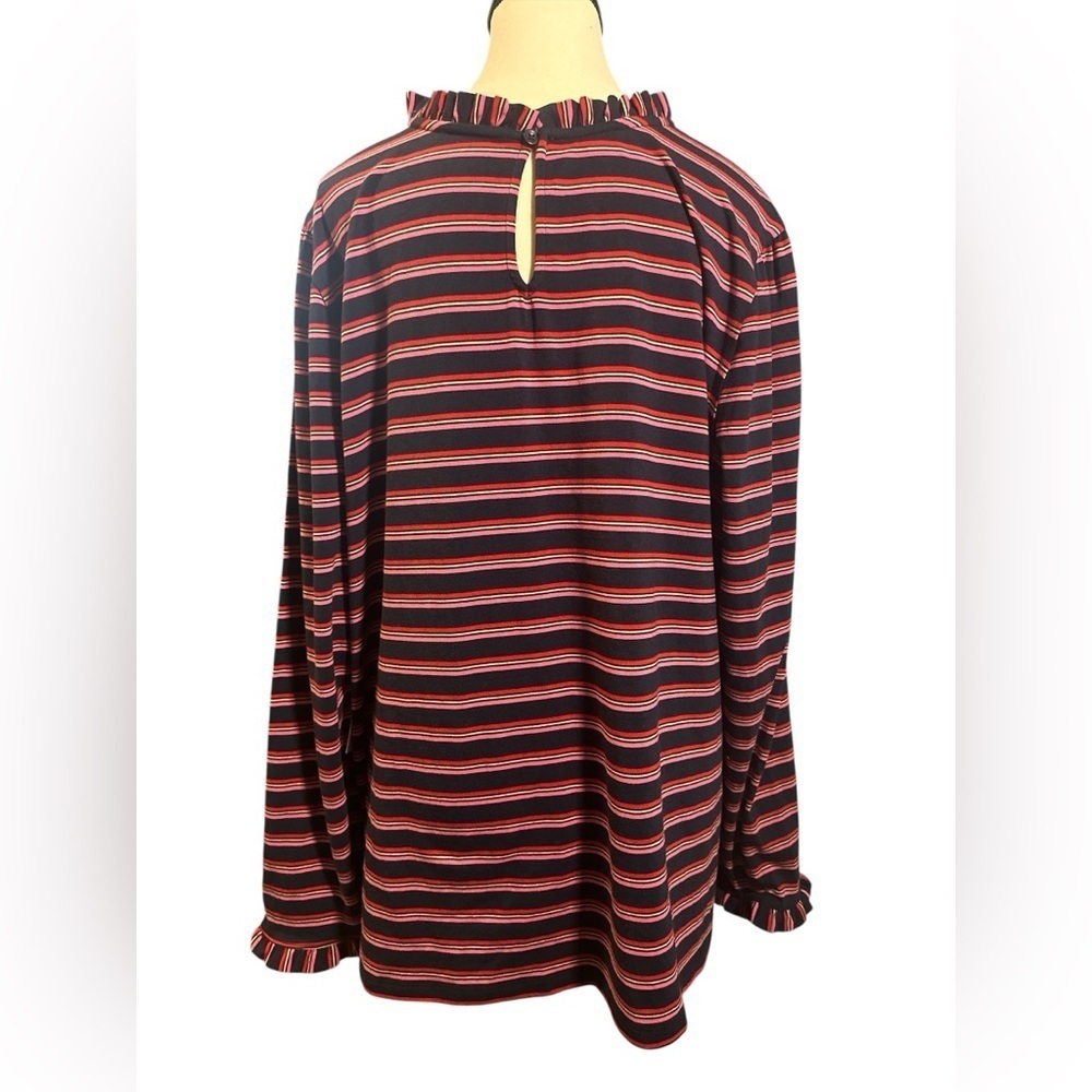 Caslon Striped Long Sleeve Blouse - Red and Blue - Picture 7 of 9